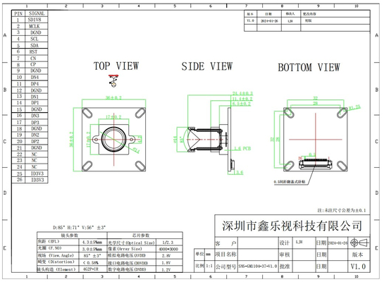 Sinoseen IMX377 cmos Camera Module Ultimate HD beeld en stabiele prestaties voor sport en veiligheid